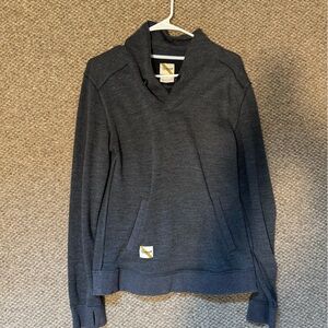 Tracksmith - LIKE NEW - Emil Shawl Merino Wool Blend Pullover Womens M, Navy